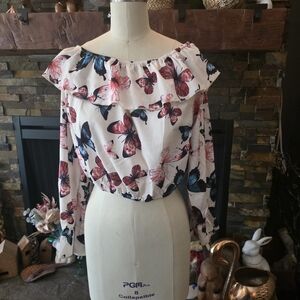 Butterfly Print Womens Top